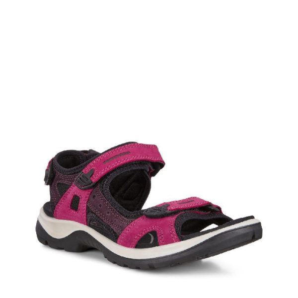 Offroad - Sandale pour femme en cuir couleur sangria figue de marque Ecco