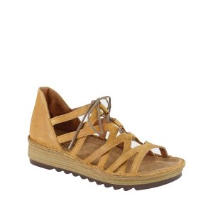 Yarrow - Sandale pour femme en cuir couleur jaune de marque Naot