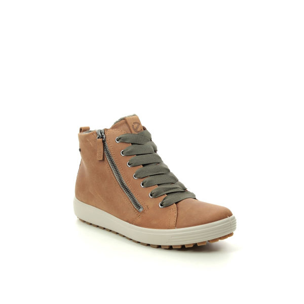 Soft 7 Tred - Bottillon pour femme en nubuck couleur tan de marque Ecco