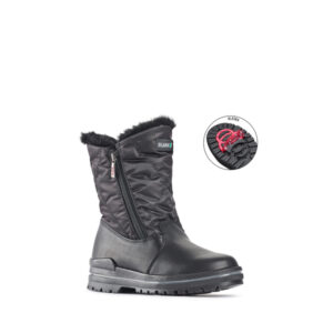 Carla - Bottillon pour femme en cuir de couleur noir marque Olang