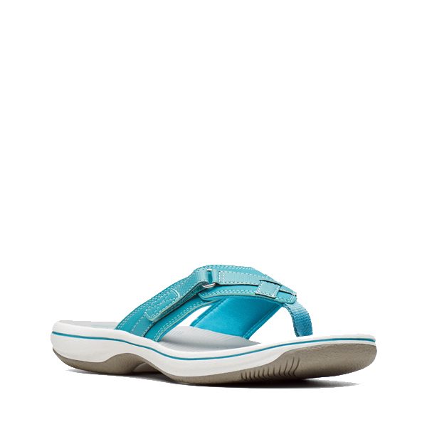 Breeze Sea - Sandale pour femme en cuir couleur aqua de marque Clarks