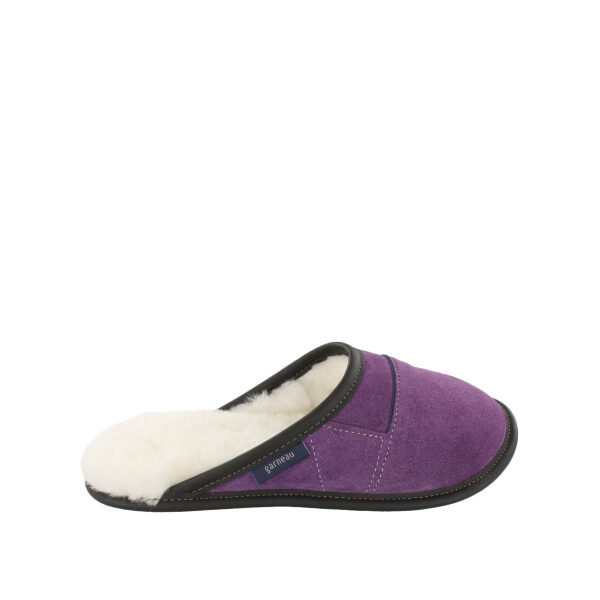 Mule - Pantoufle pour femme en laine couleur mauve de marque Graneau