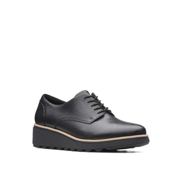 Shanon Nole - Chaussure pour femme en cuir couleur noir de marque Clarks