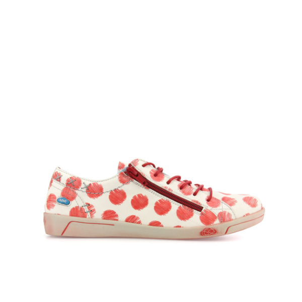 Aika Circles - Chaussure femme de couleur rouge blanc a poid rouge en tissus de marque Cloud