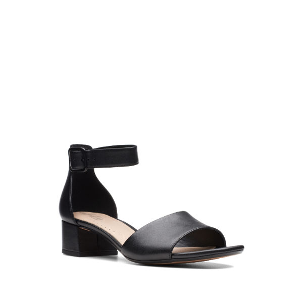 Elisa Dedra - sandale pour femme en cuir couleur noir de marque Clarks
