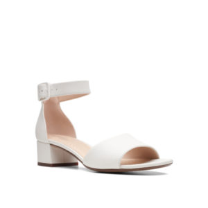 Elisa Dedra - sandale pour femme en cuir couleur blanche de marque Clarks