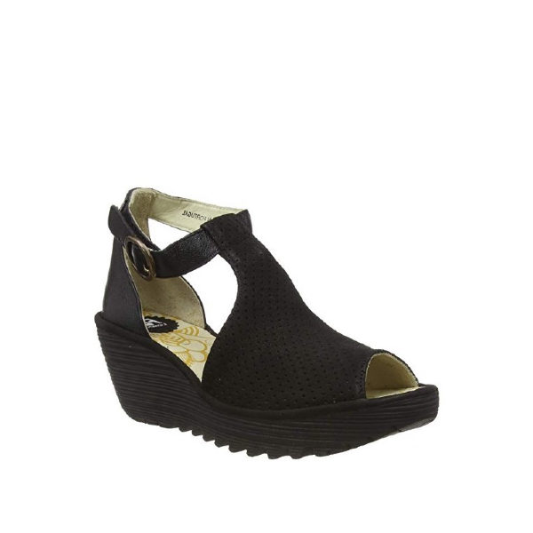 YALL962FLY - Sandale pour femme en cuir couleur noir de marque Fly London