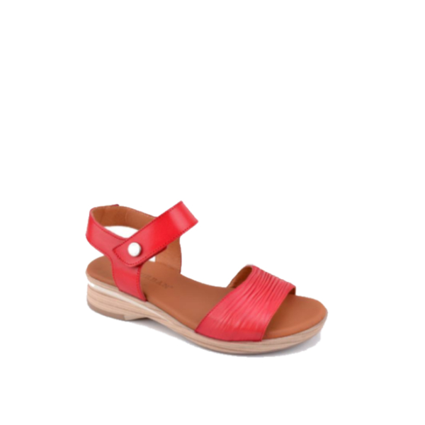 Bangla - Sandale pour femme en cuir couleur rouge de marque Paula Urban