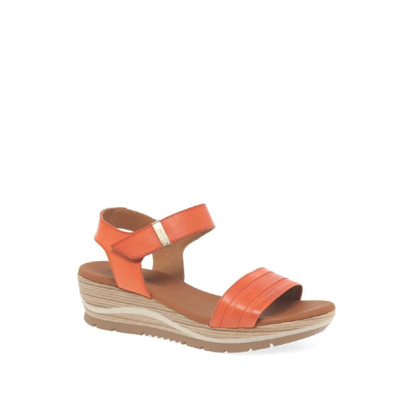 Bangla Lemans - Sandale pour femme en cuir couleur orange de marque Paula Urban