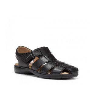 Dozer - Sandale pour homme en cuir couleur noir de marque Fluchos