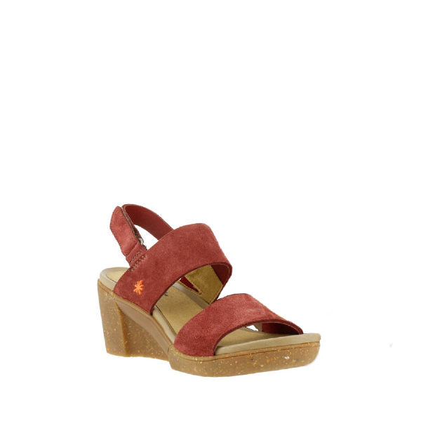Alfama - Sandale pour femme en cuir couleur rouge de marque Art