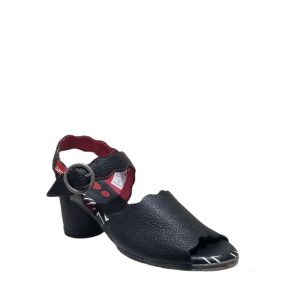 Helae - Sandale pour femme en cuir couleur noir de marque Clamp