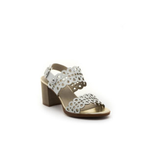 Orqui - Sandale pour femme en cuir couleur blanc beige de marque Dorking