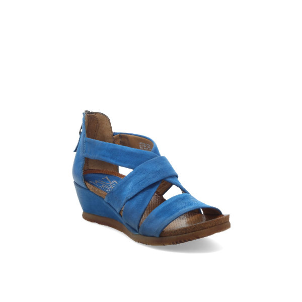 Mika - Sandale pour femme en cuir couleur denim de marque Miz Mooz