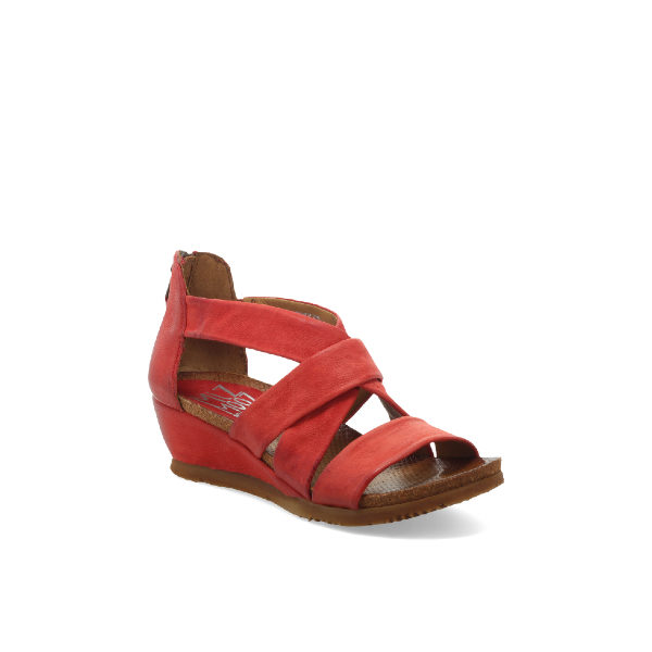 Mika - Sandale pour femme en cuir couleur tomate de marque Miz Mooz