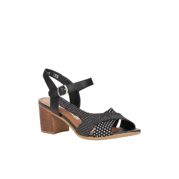 D2151 - Sandale pour femme en cuir couleur noir de marque Remonte