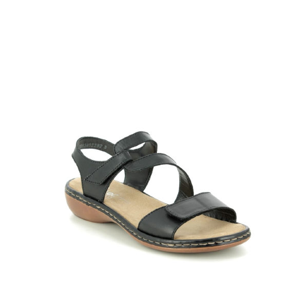 659C7 - Sandale pour femme cuir couleur noir de marque Rieker