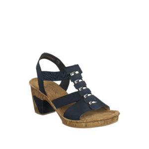 69792-14 - Sandale pour femme cuir couleur marine de marque Rieker