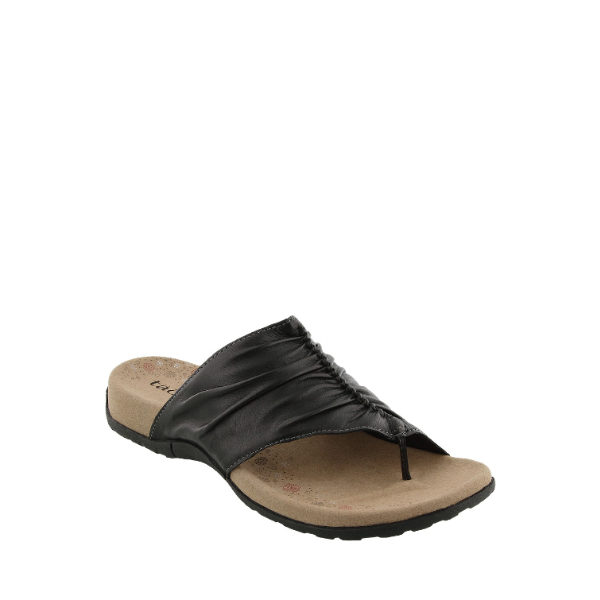 Gift 2 - Sandale pour femme cuir couleur noir de marque Taos