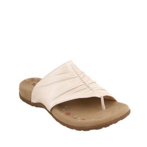 Gift 2 - Sandale pour femme cuir couleur blanc de marque Taos