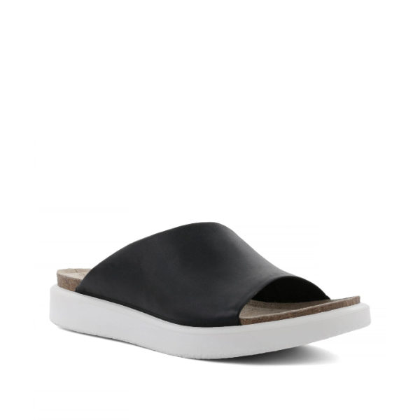Corksphere - Sandale pour femme en cuir couleur noir de marque Ecco
