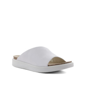 Corksphere - Sandale pour femme en cuir couleur blanc de marque Ecco