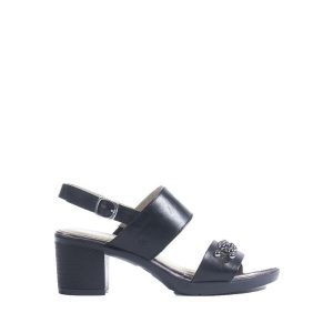 Kolt - Sandale/Talon pour femme en cuir de couleur noir de marque Dorking