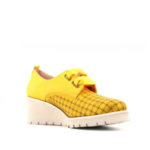 Haman - Sandale pour femme en cuir couleur jaune de marque Callaghan