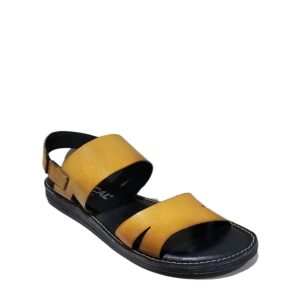Ceraline - Sandale pour femme en cuir couleur jaune de marque Chacal