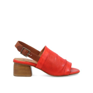 Nori - sandale pour femme en cuir couleur rouge de marque Miss Mooz