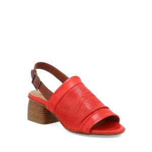 Nori - Sandale pour femme en cuir couleur rouge de marque Miz Mooz