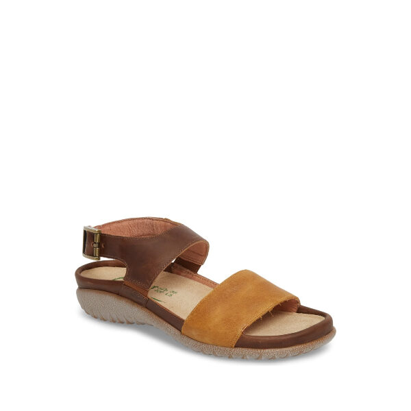 Haki - Sandale pour femme en cuir et suede couleur brun de marque Naot