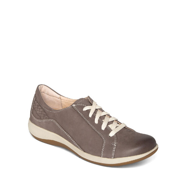 Dana Lace Up Oxford - Chaussure pour femme en cuir couleur gris chaude de marque Aetrex