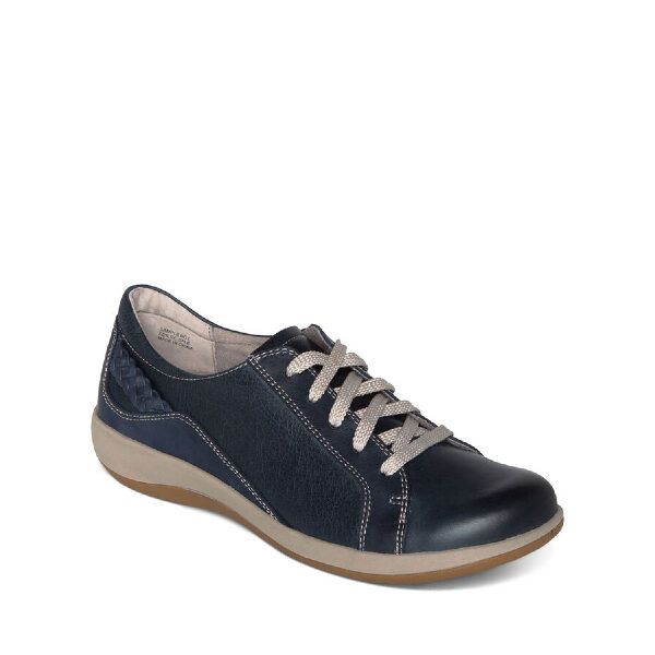 Dana Lace Up Oxford - Chaussure pour femme en cuir couleur marine de marque Aetrex