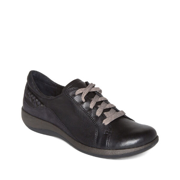 Dana Lace Up Oxford - Chaussure pour femme en cuir couleur noir de marque Aetrex