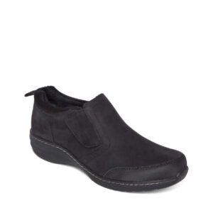 Tyra Slip-Ons - Chaussure pour femme en cuir couleur noir de marque Aetrex