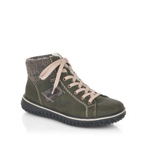 Z4230 - Bottillon pour femme en suede couleur khaki de marque Rieker