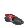 Chalina - Sandale pour femme en cuir couleur rouge noir de marque Clamp