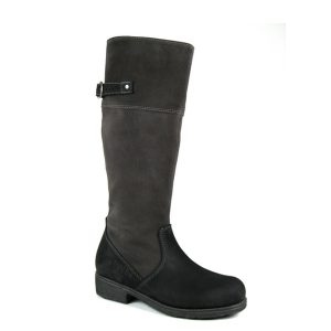 Macy - Botte pour femme en suède couleur noir de marque Saute-Mouton
