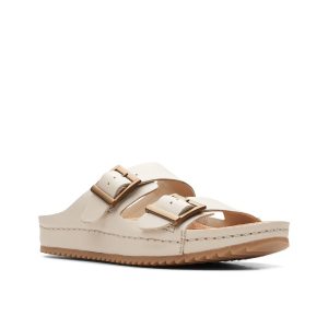 Bookleigh Sun - Sandale pour femme en cuir couleur beige de marque Clarks