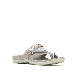 Terran 3 Cush Post - Sandale pour femme cuir couleur gris de marque Merrell