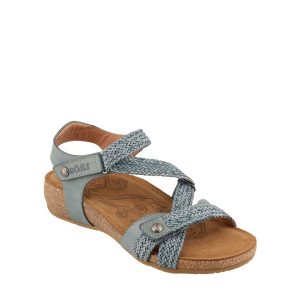 Trulie - Sandale pour femme cuir couleur bleu de marque Taos