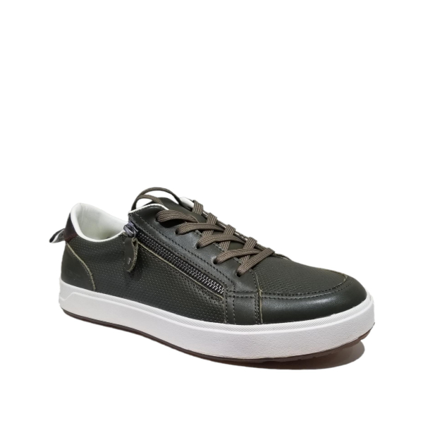 Sleek 2.0 - Chaussure pour homme en cuir couleur olive de marque NexFit