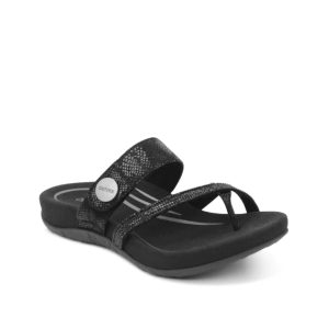 Izzy - Sandale pour femme en synthetique couleur noir de marque Aetrex