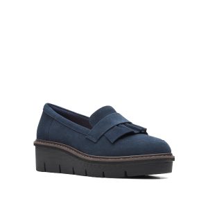 Airabell Slip - Chaussure pour femme en suede couleur marine de marque Clarks