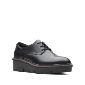 Airabell Tye - Chaussure pour femme en cuir couleur noir de marque Clarks