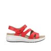 Yagon - Sandale pour femme en cuir de couleur rouge de marque Fluchos