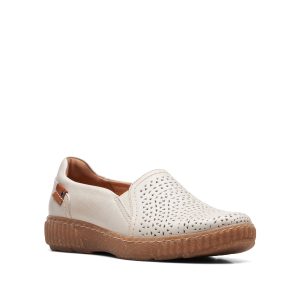 Magnolia Aster - Chaussure pour femme en cuir couleur blanc de marque Clarks