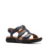 Kitly Step - Sandale pour femme en cuir couleur marine de marque Clarks