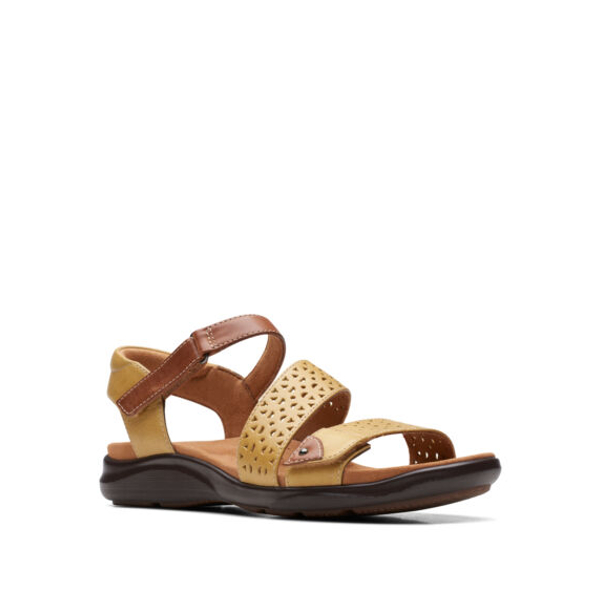 Clarks sandals yellow on sale